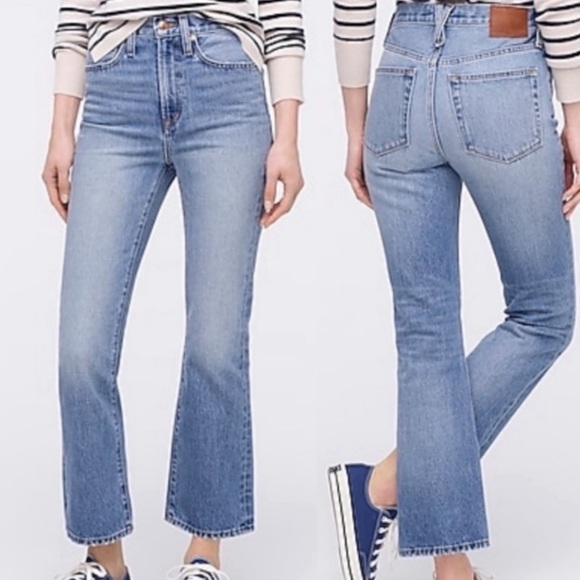 J. Crew Point Sur 11” Kick Out Crop Jeans in Sailor Blue Size 29